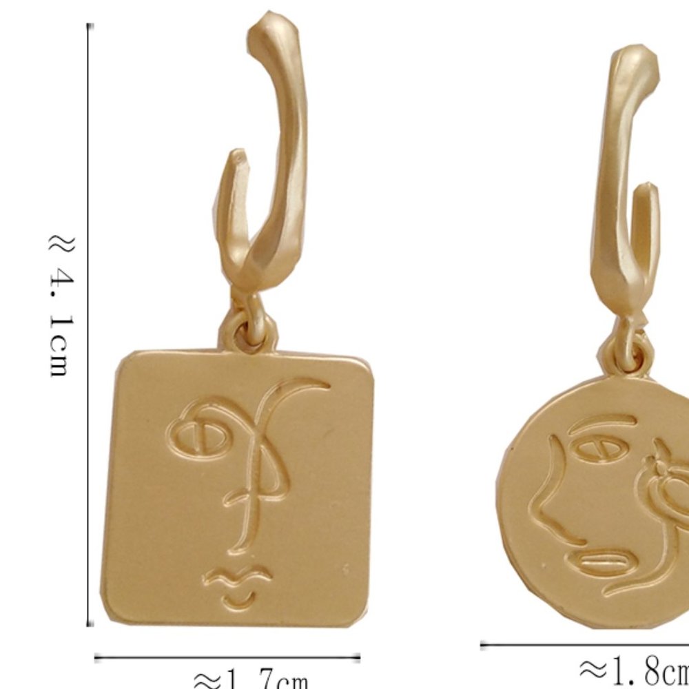 💙Art Face Charm Earrings - Picture 4 of 8